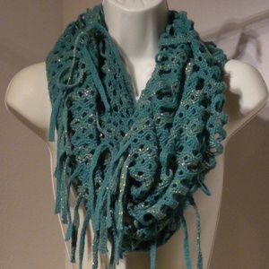 Teal and Gold Scarf